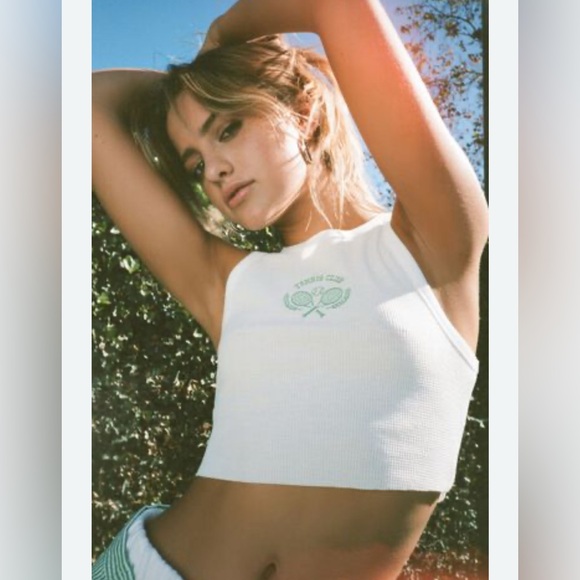 GARAGE - High Neck Waffle Tank Top White - Picture 1 of 2